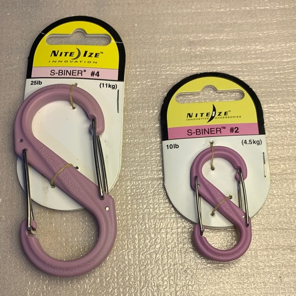 Nite IZE Accessories - Nite IZE Pink S-Biner Multi-Size Double-Gated Carabiner # 2 and # 4